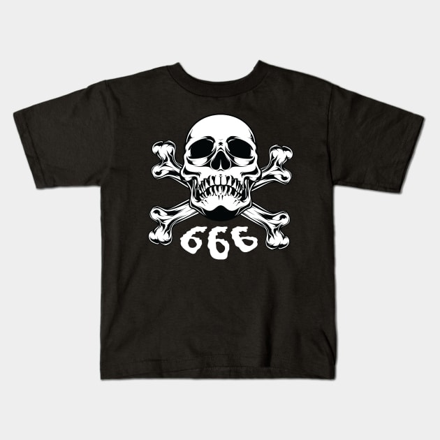 Skull Devil 666 Kids T-Shirt by Imutobi